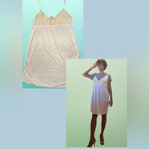 VINTAGE SATIN SLIP DRESS Y2K LINGERIE NIGHT GOWN By FELICIA LIGHT PINK sz L